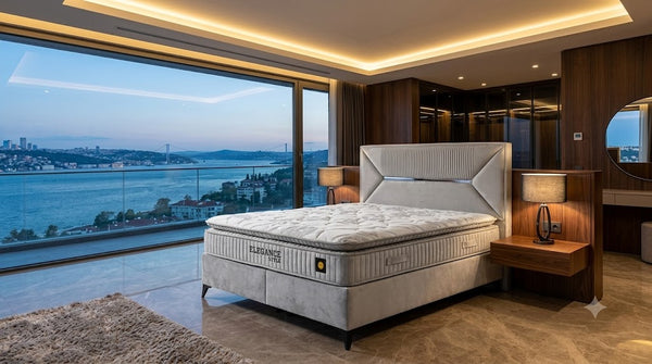 Elegance Style Çift Kişilik Yatak Baza Başlık Seti