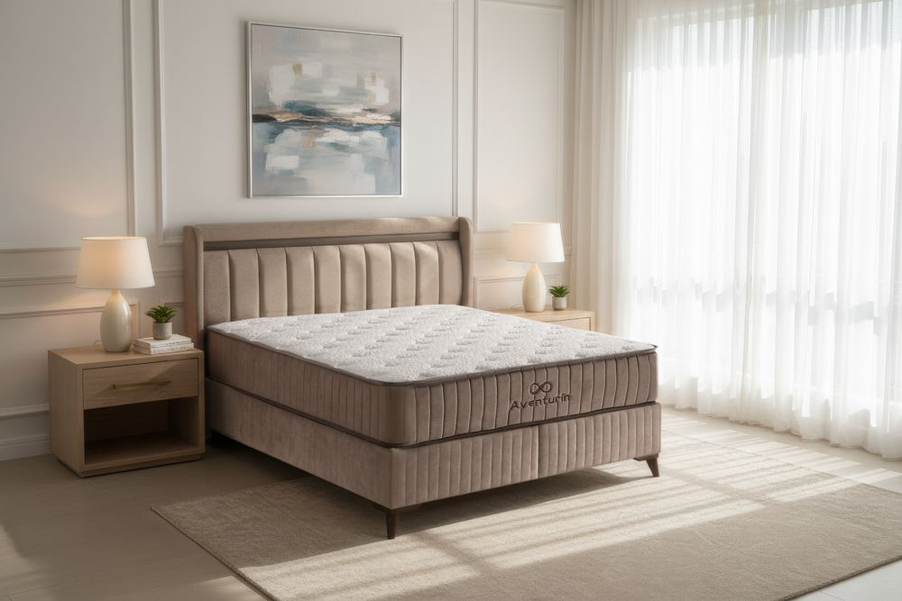 Aventurin Çift Kişilik Yatak Baza Başlık Seti