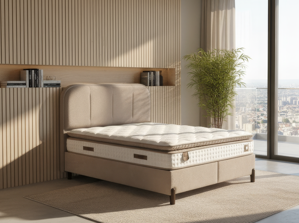 Bamboo Bohem Çift Kişilik Yatak Baza Başlık Seti