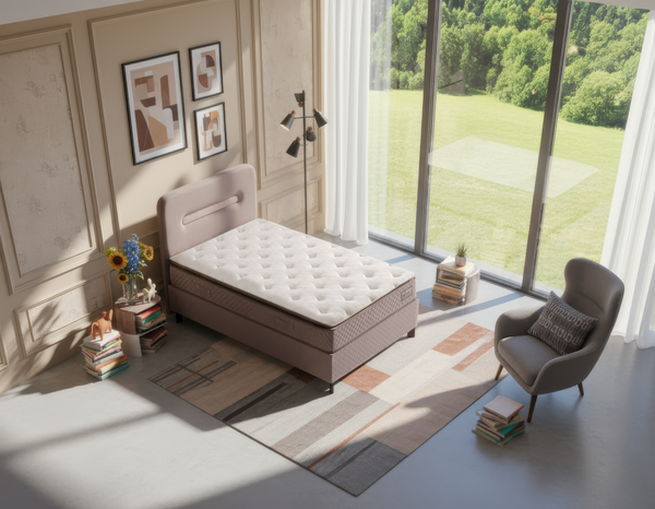 Elera Tek Kişilik Yatak Baza Başlık Seti