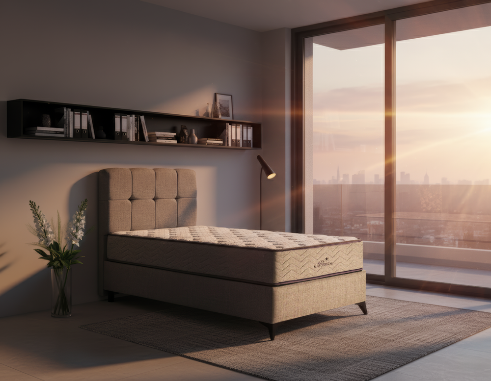 Penna Tek Kişilik Yatak Baza Başlık Seti